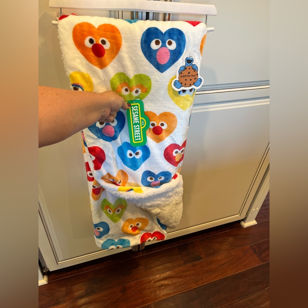 Sesame Street Colorful Heart Character Blanket